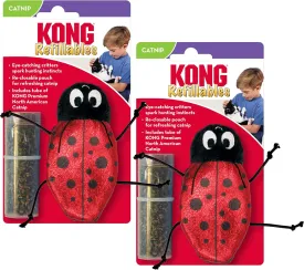 KONG Refillables Catnip Toys, Assorted 2-Pack  Plush Cat Toys with Refillable Catnip Pouch & Premium North American Catnip (Ladybug 2 Pack)