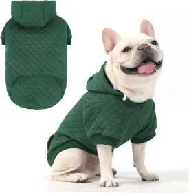 KOOLTAIL Dog Hoodie Pet Clothes Sweater with Hat and Pocket for Small Medium Large Dogs, Warm Soft Dog Cold Weather Coat, Clover Laminated Cotton Hooded Sweatshirt Outfit for Puppy Cats, Green SM