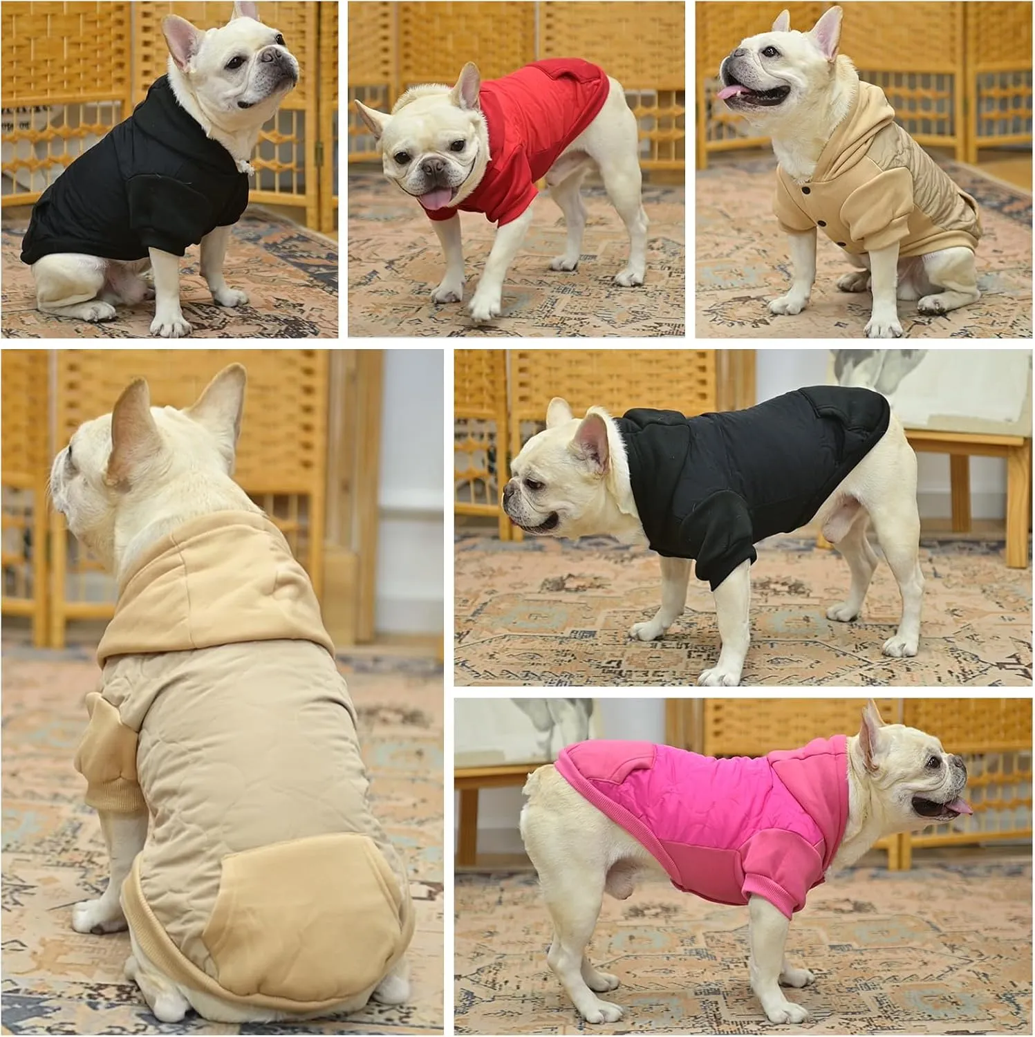 KOOLTAIL Warm Winter Coat for Small Dogs, Waterproof Dog Jacket with Leash Hole, Soft Pet Hoodie Sweater Clothes Outfit for Puppy Cats Girls Boys Red S