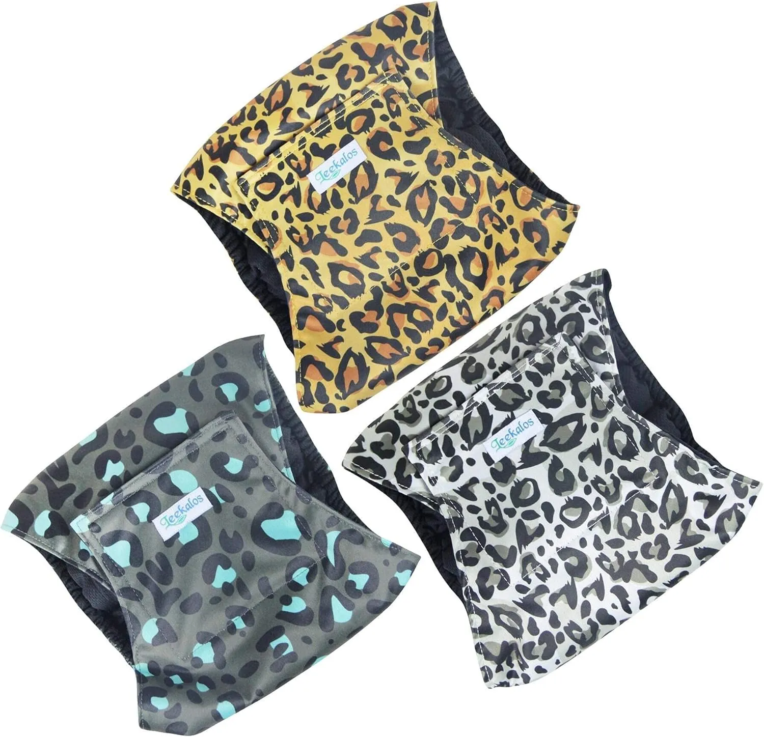 Leekalos Male Dog Diapers (3 Pack), High Absorbing Dog Belly Bands for Male Dogs, Washable Reusable Dog Male Wraps (Small, Leopard)