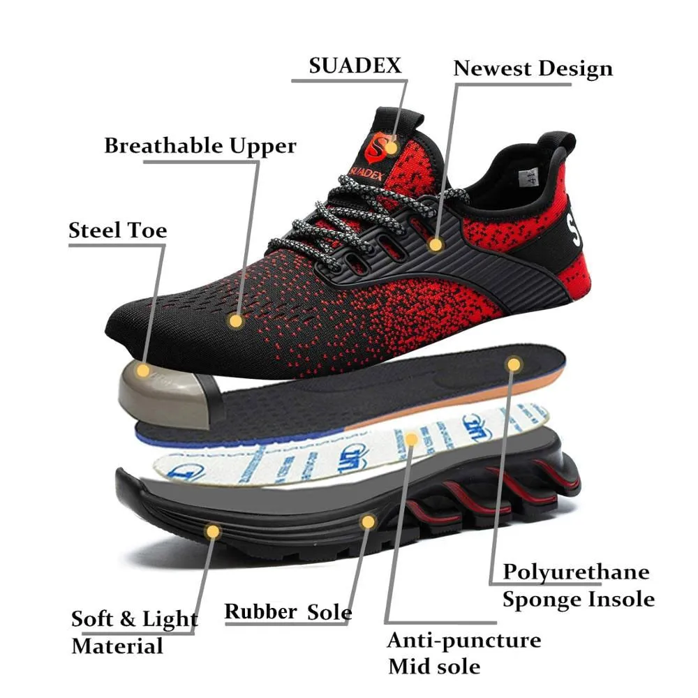 Lightweight Breathable Mens Steel Toe Safety Shoes