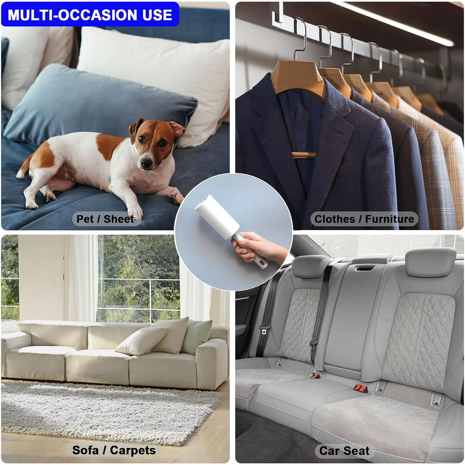 Lint Rollers for Pet Hair Extra Sticky, 220 Sheets Mega Value Set, Lint Remover for Clothes, Couch, Carpet, Dog & Cat, Furniture, Mini Travel Refills, for Daily Cleaning Tool