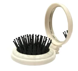 LOUISE MAELYS 1Pcs Folding Mini Pocket Hair Comb with Mirror Travel Set Gift Idea