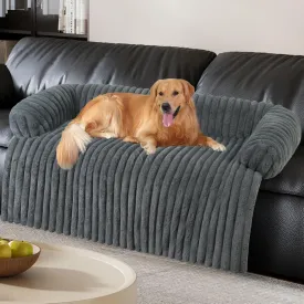 Luxurious Dog Couch Bed, Washable Calming Dog Couch Cover, Removable Couch Protector for Dogs, Waterproof Sofa Bed, Pet Bed Mats for Couch, Pet Couch Covers for Sofa(Grey, XXL)