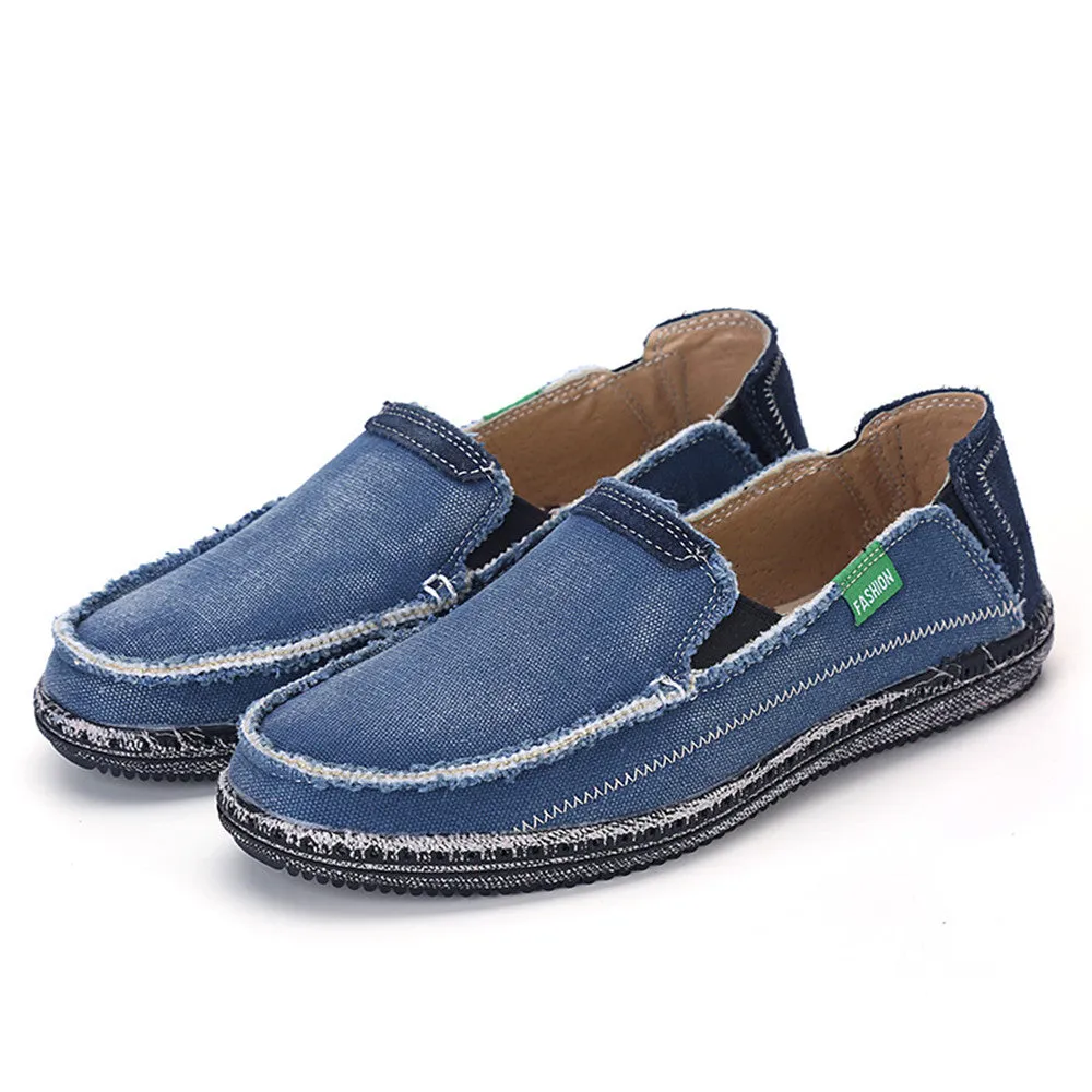 Men's Canvas Slip On Shoes Causal Breathable Loafers | runandup