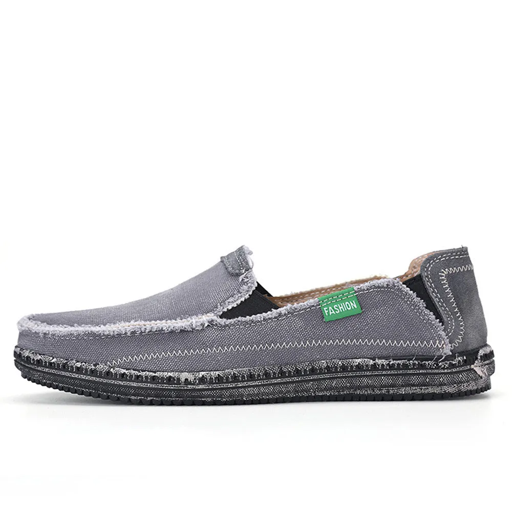 Men's Canvas Slip On Shoes Causal Breathable Loafers | runandup