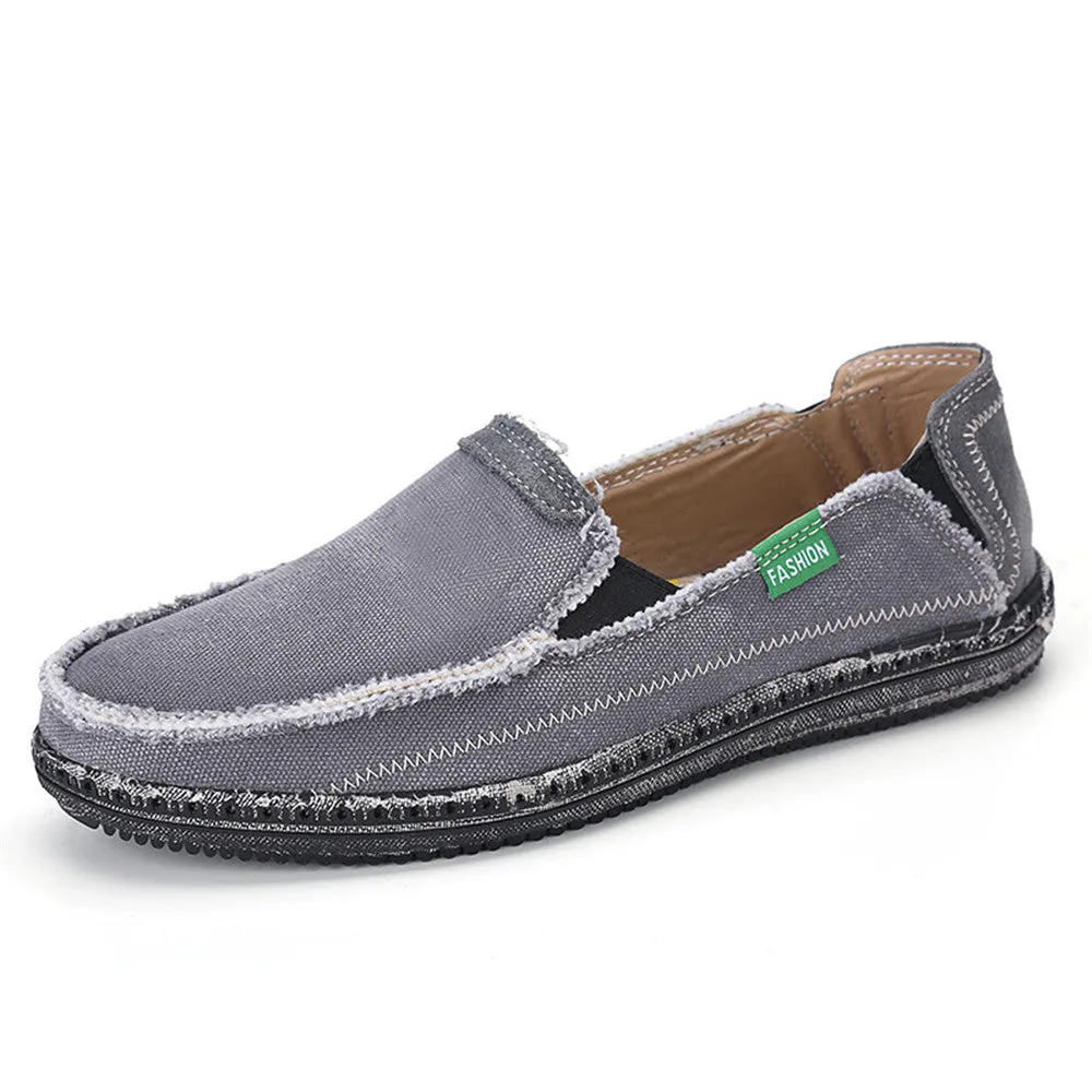 Men's Canvas Slip On Shoes Causal Breathable Loafers | runandup