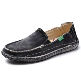 Men's Canvas Slip On Shoes Causal Breathable Loafers | runandup