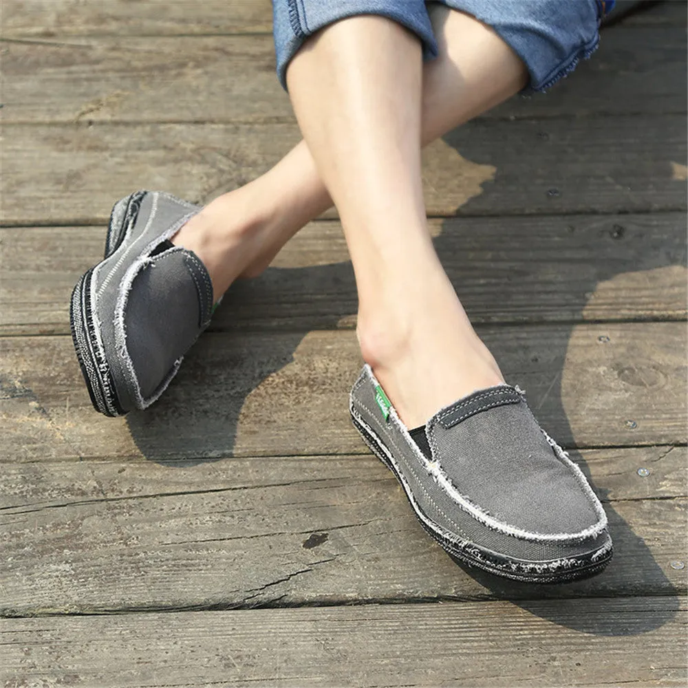 Men's Canvas Slip On Shoes Causal Breathable Loafers | runandup