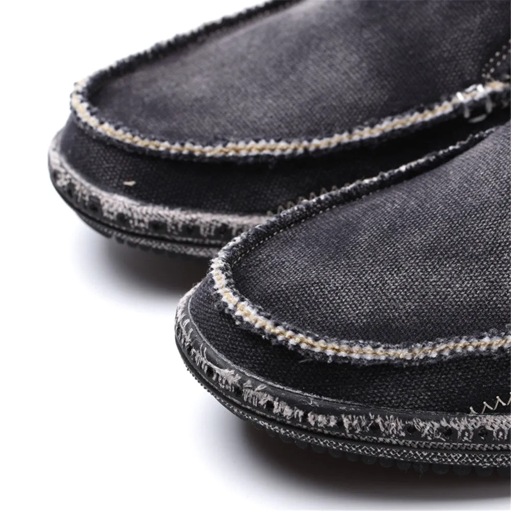 Men's Canvas Slip On Shoes Causal Breathable Loafers | runandup