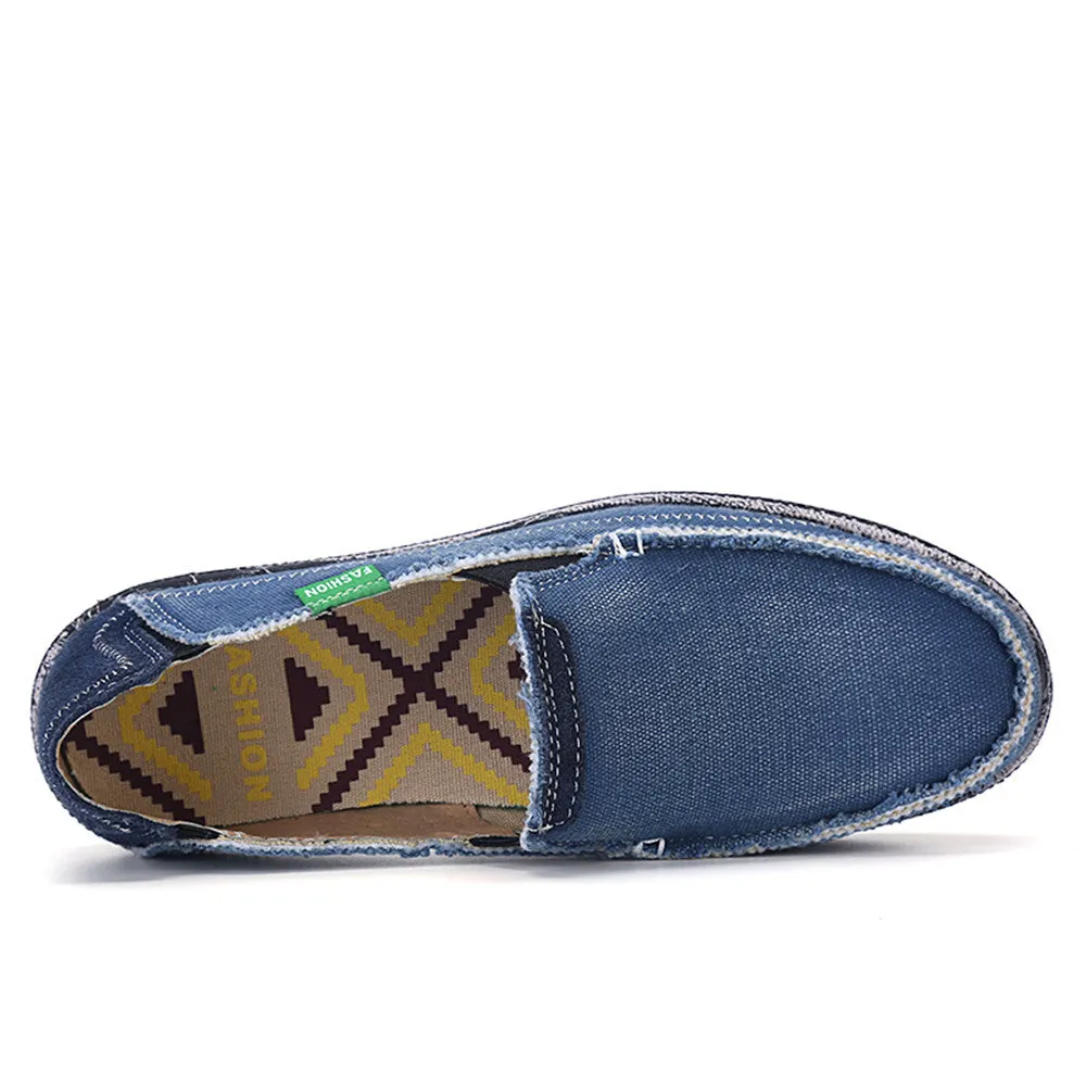 Men's Canvas Slip On Shoes Causal Breathable Loafers | runandup