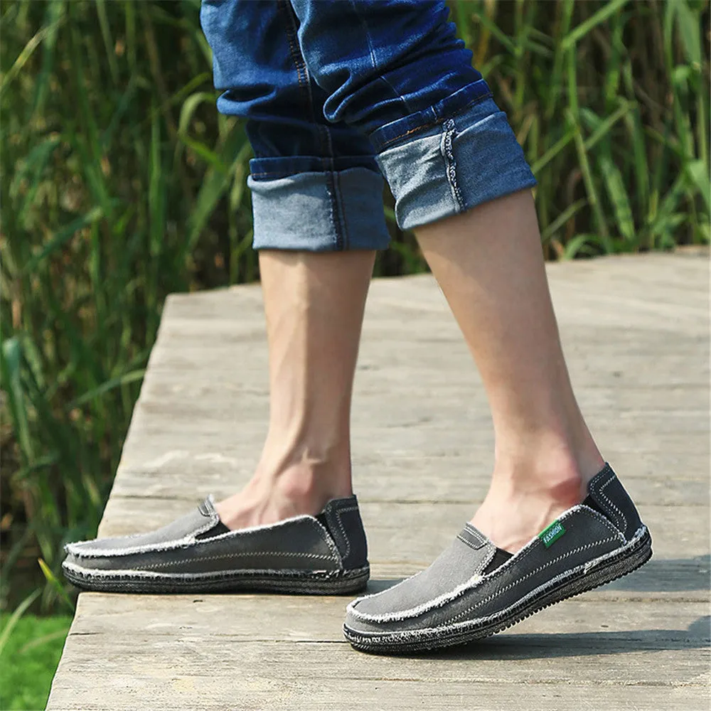 Men's Canvas Slip On Shoes Causal Breathable Loafers | runandup
