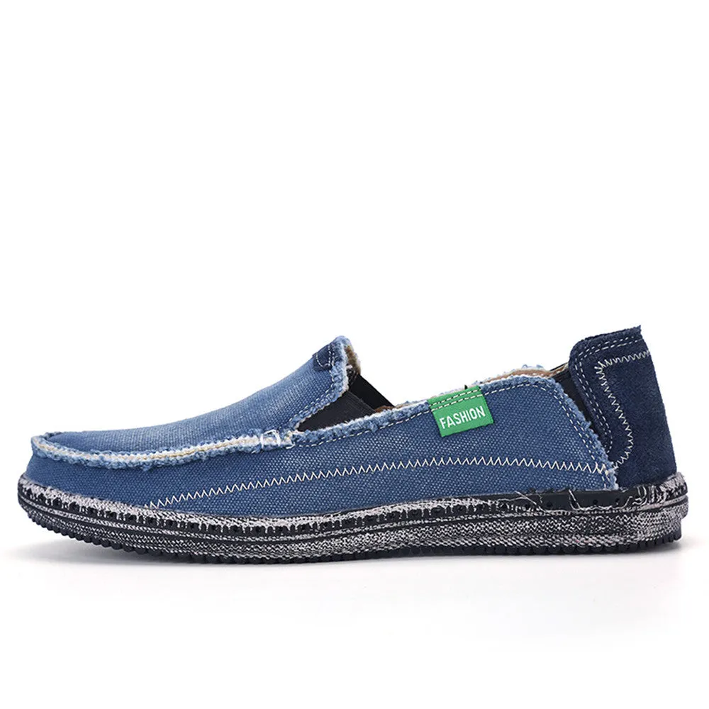 Men's Canvas Slip On Shoes Causal Breathable Loafers | runandup