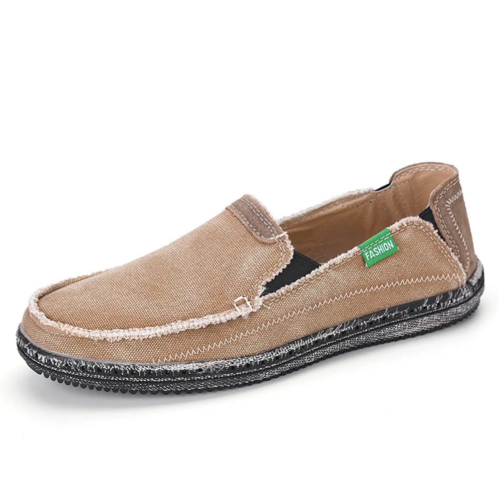 Men's Canvas Slip On Shoes Causal Breathable Loafers | runandup