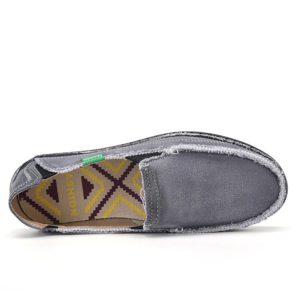 Men's Canvas Slip On Shoes Causal Breathable Loafers | runandup
