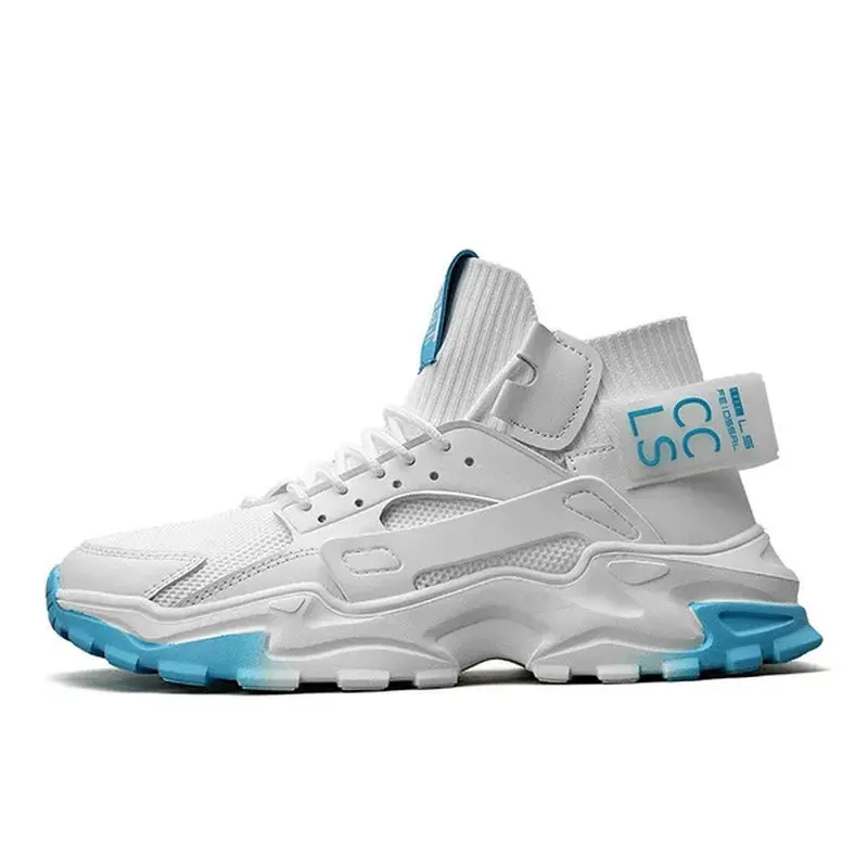 Men'S Fashion High Top Street Sneakers Breathable Sports Shoes Casual Shoes