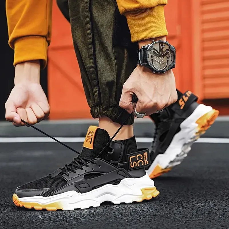 Men'S Fashion High Top Street Sneakers Breathable Sports Shoes Casual Shoes