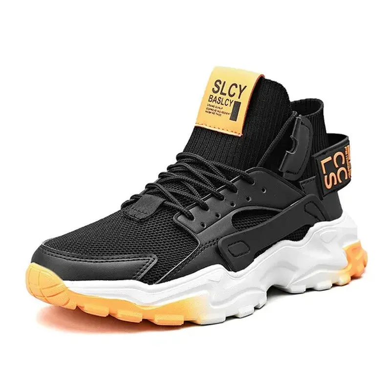 Men'S Fashion High Top Street Sneakers Breathable Sports Shoes Casual Shoes