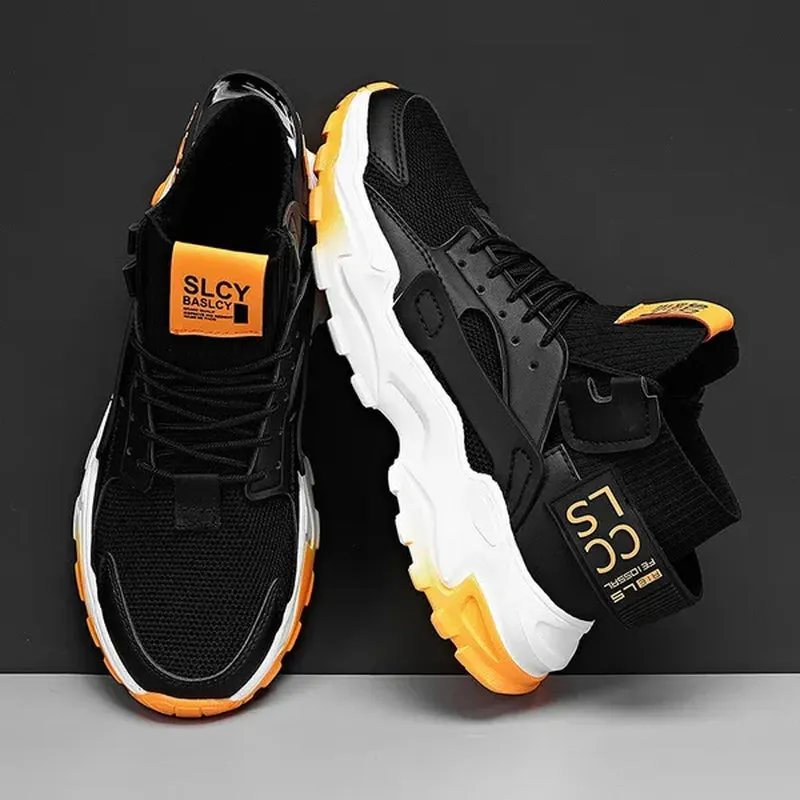 Men'S Fashion High Top Street Sneakers Breathable Sports Shoes Casual Shoes