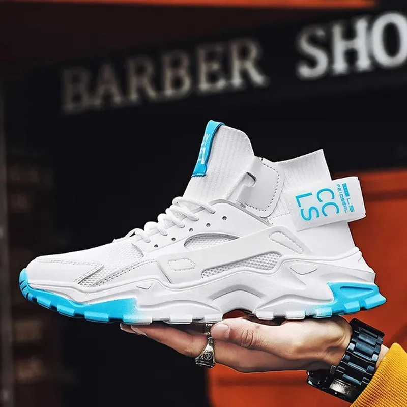 Men'S Fashion High Top Street Sneakers Breathable Sports Shoes Casual Shoes