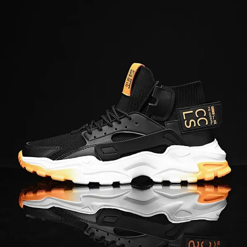 Men'S Fashion High Top Street Sneakers Breathable Sports Shoes Casual Shoes