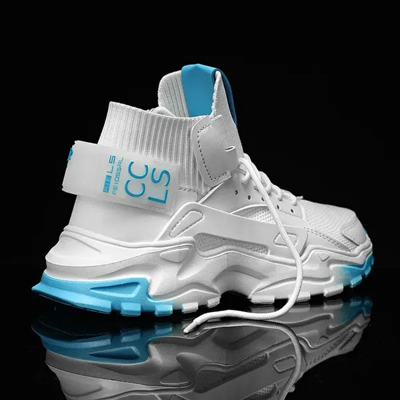 Men'S Fashion High Top Street Sneakers Breathable Sports Shoes Casual Shoes