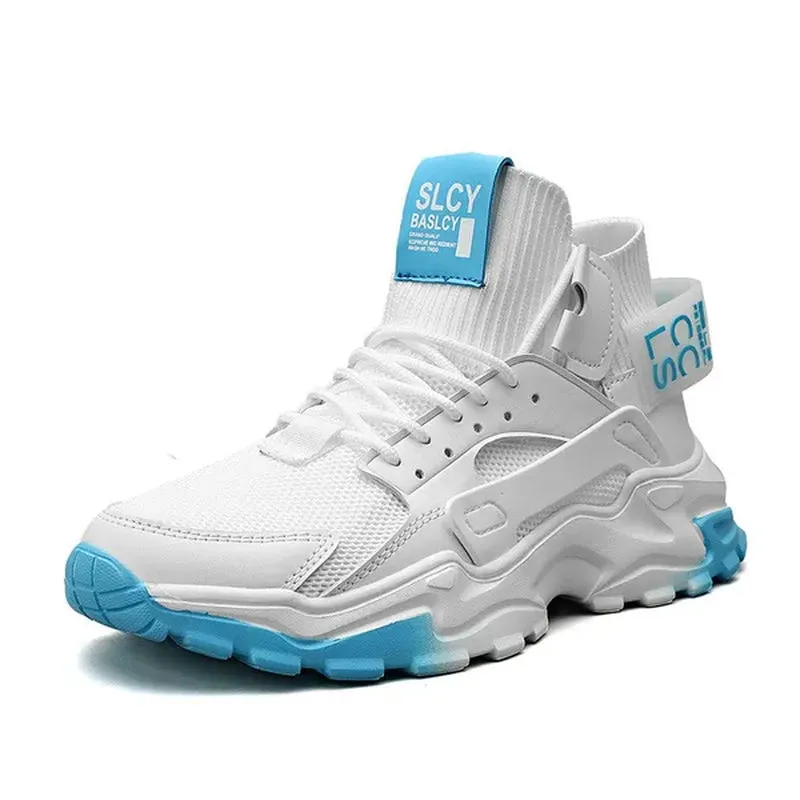 Men'S Fashion High Top Street Sneakers Breathable Sports Shoes Casual Shoes
