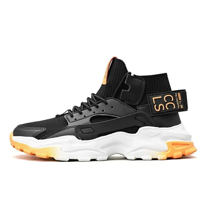 Men'S Fashion High Top Street Sneakers Breathable Sports Shoes Casual Shoes