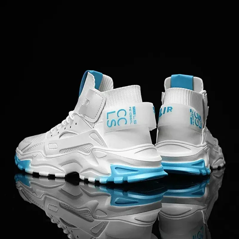 Men'S Fashion High Top Street Sneakers Breathable Sports Shoes Casual Shoes