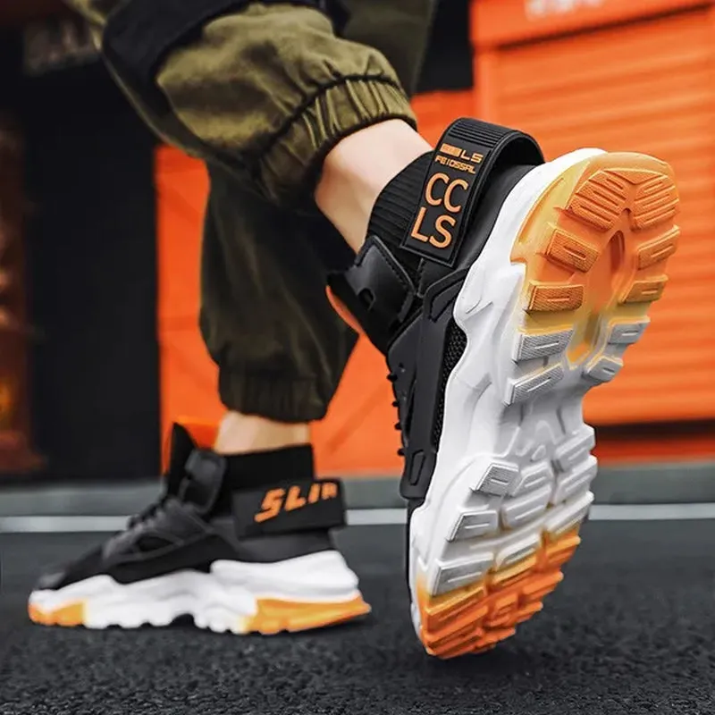 Men'S Fashion High Top Street Sneakers Breathable Sports Shoes Casual Shoes