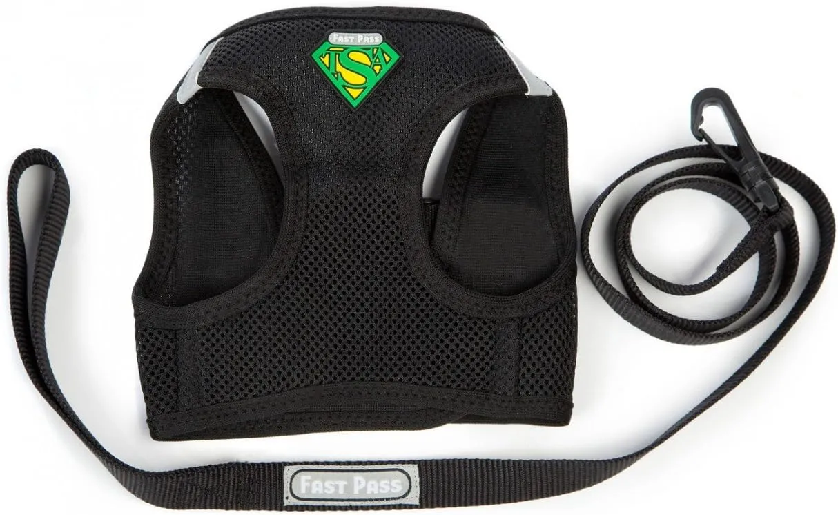 Metal Free Leash Harness Designed for Small Pets who fit underseat of Airplane (M2)