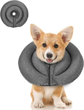 MIDOG Dog Cone Collar for Large Medium Dogs, Soft Inflatable Dog Cone Alternative After Surgery, Adjustable Protective Recovery Cone - Alternative E Collar Does Not Block Vision (Gray,S,Patented)