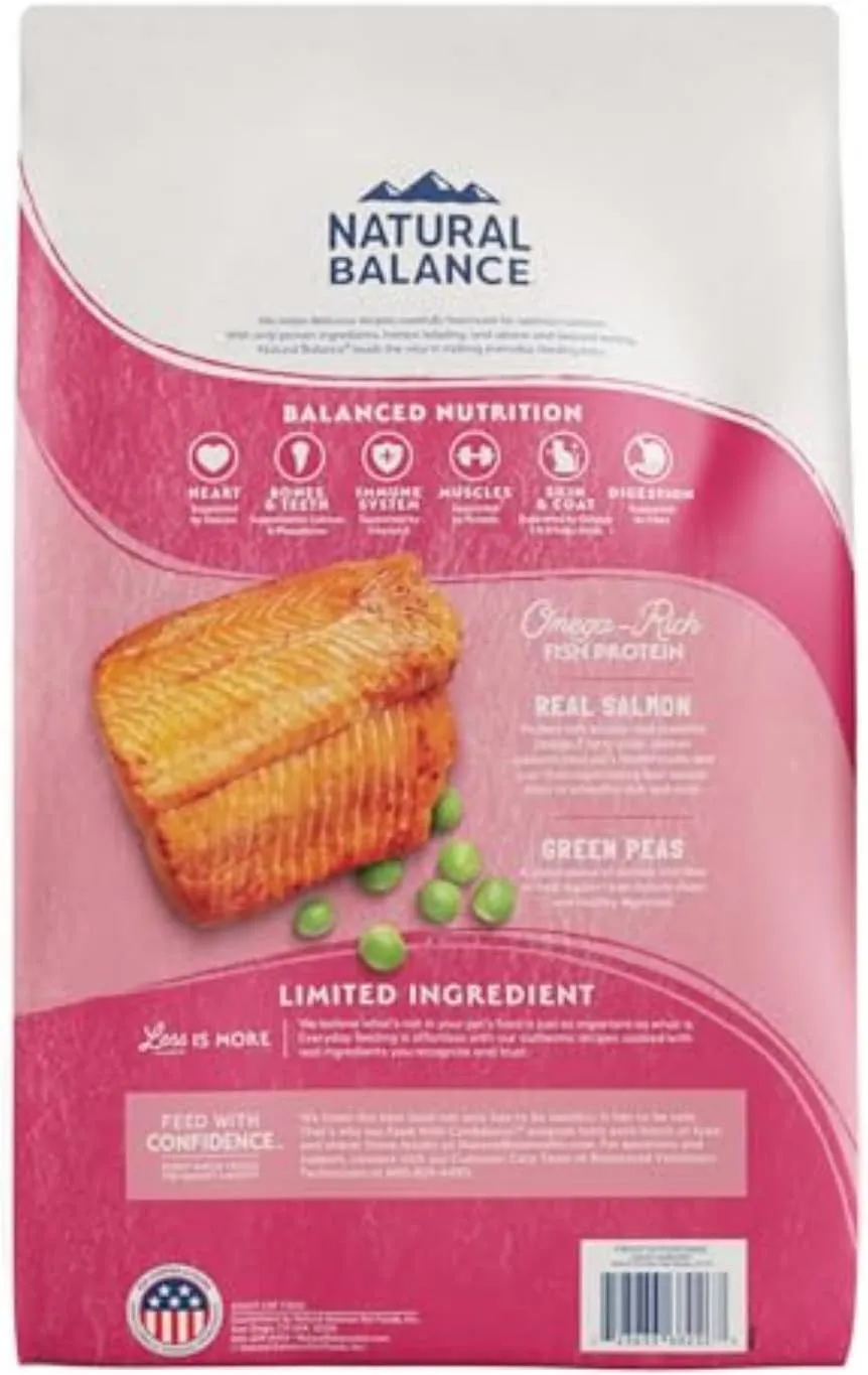 Natural Balance Limited Ingredient Adult Grain-Free Dry Cat Food, Salmon & Green Pea Recipe, 10 Pound (Pack of 1)