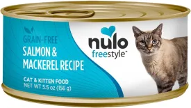 Nulo 1 Count Freestyle Grain Free Salmon & Mackerel Recipe Can Cat Food (24 Each), 5.5 Oz