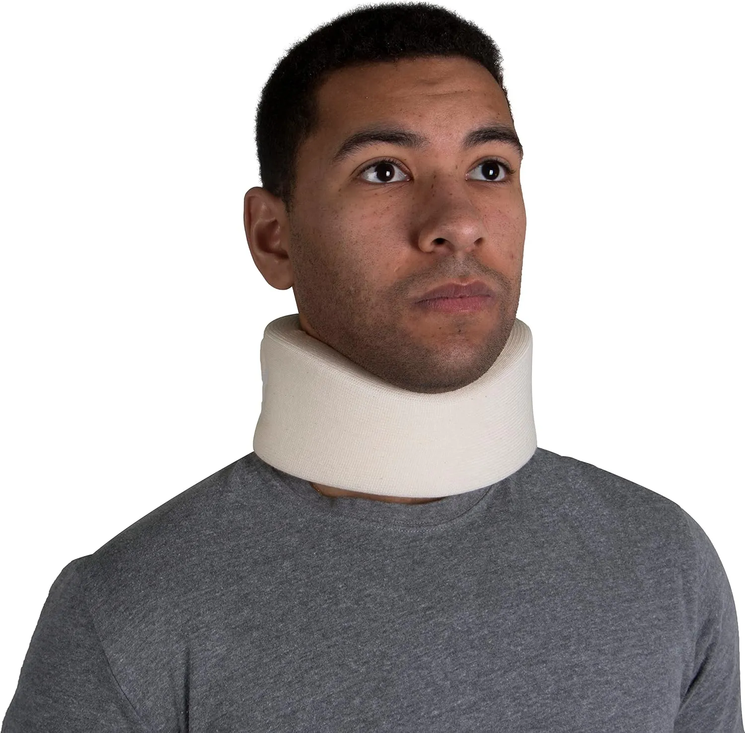OTC Cervical Collar, Soft Contour Foam, Neck Support Brace, White Narrow 2.5" Depth, X-Large