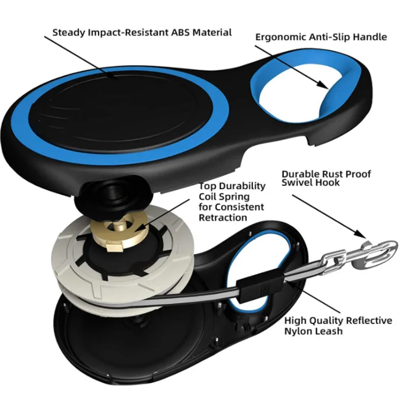 Pipers Automatic Retractable Dog Leash Retractable One Button Break & Lock Heavy