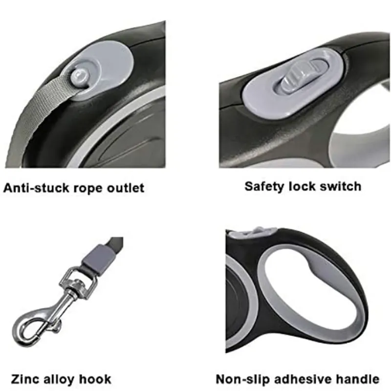 Pipers Automatic Retractable Dog Leash Retractable One Button Break & Lock Heavy