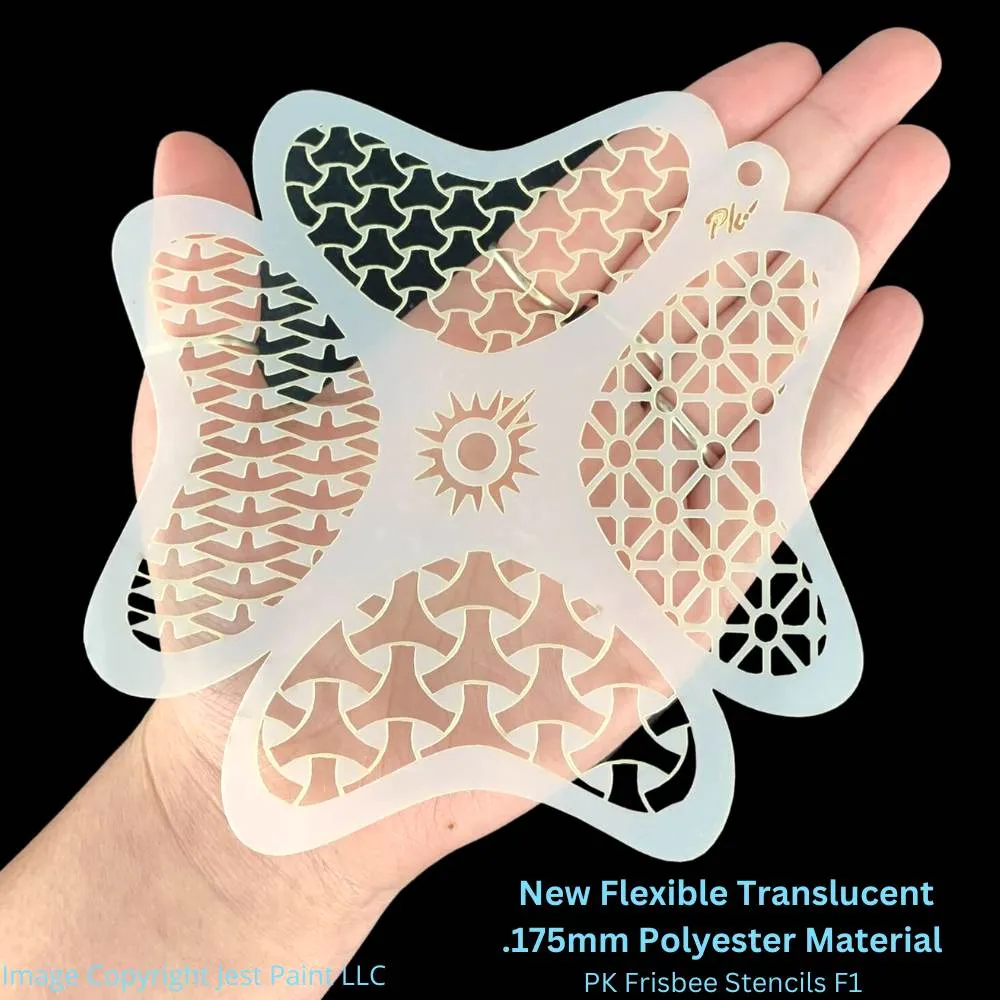 PK | FRISBEE Face Painting Stencil | New Mylar - Crazy Patterns - F1