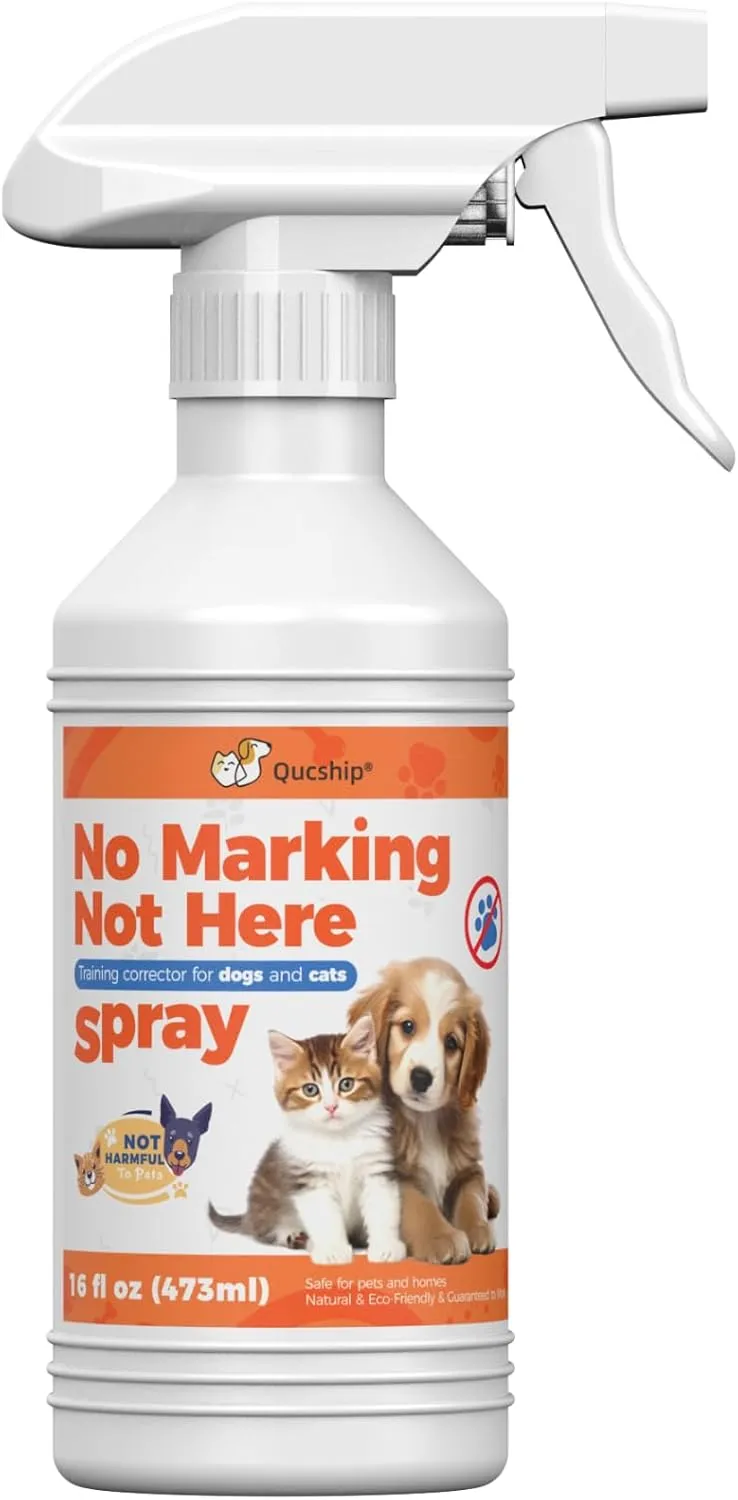 Qucship Keep Your Home Organized with Not Here Dog Spray, Tackling Pets Peeing Outside The Wrong Way (16 Oz)