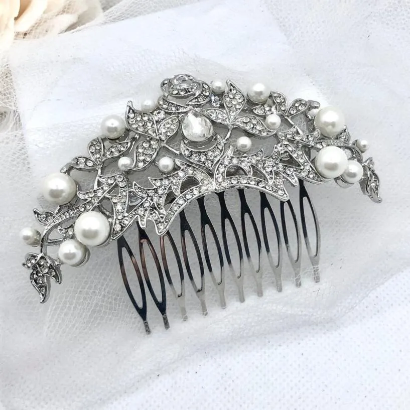 "Lorena" - Pearl and Crystal Bridal Hair Comb