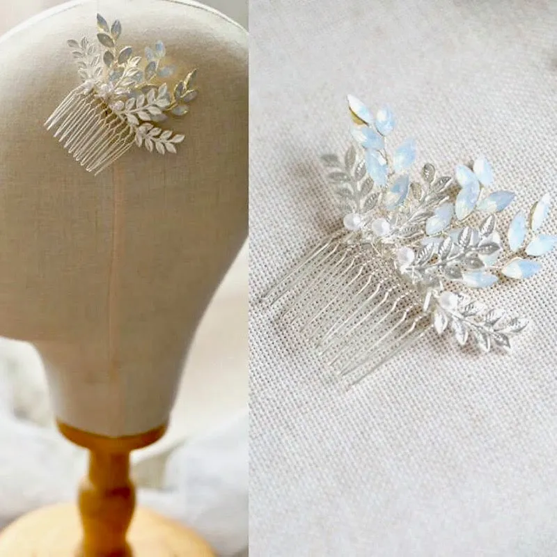 "Opaline" - Swarovski Opal Bridal Hair Comb and Pin Set