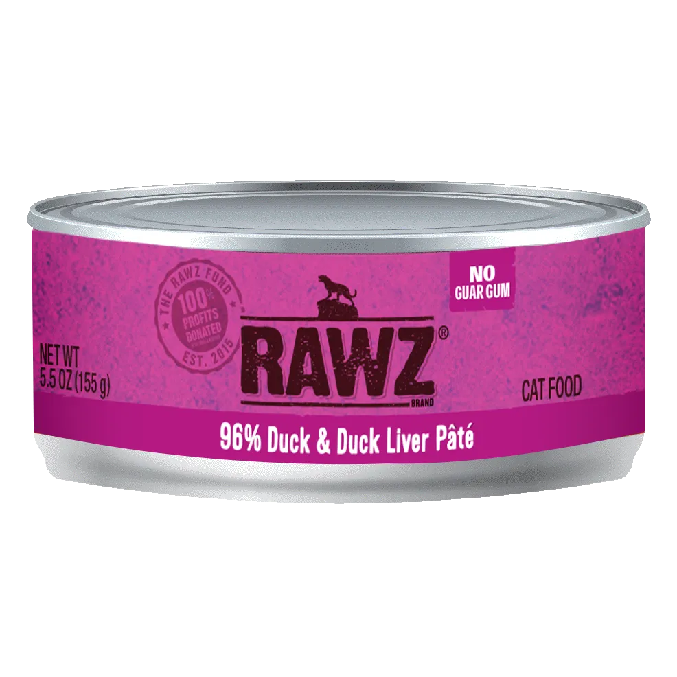 RAWZ 96% Duck & Duck Liver Pate Wet Cat Food