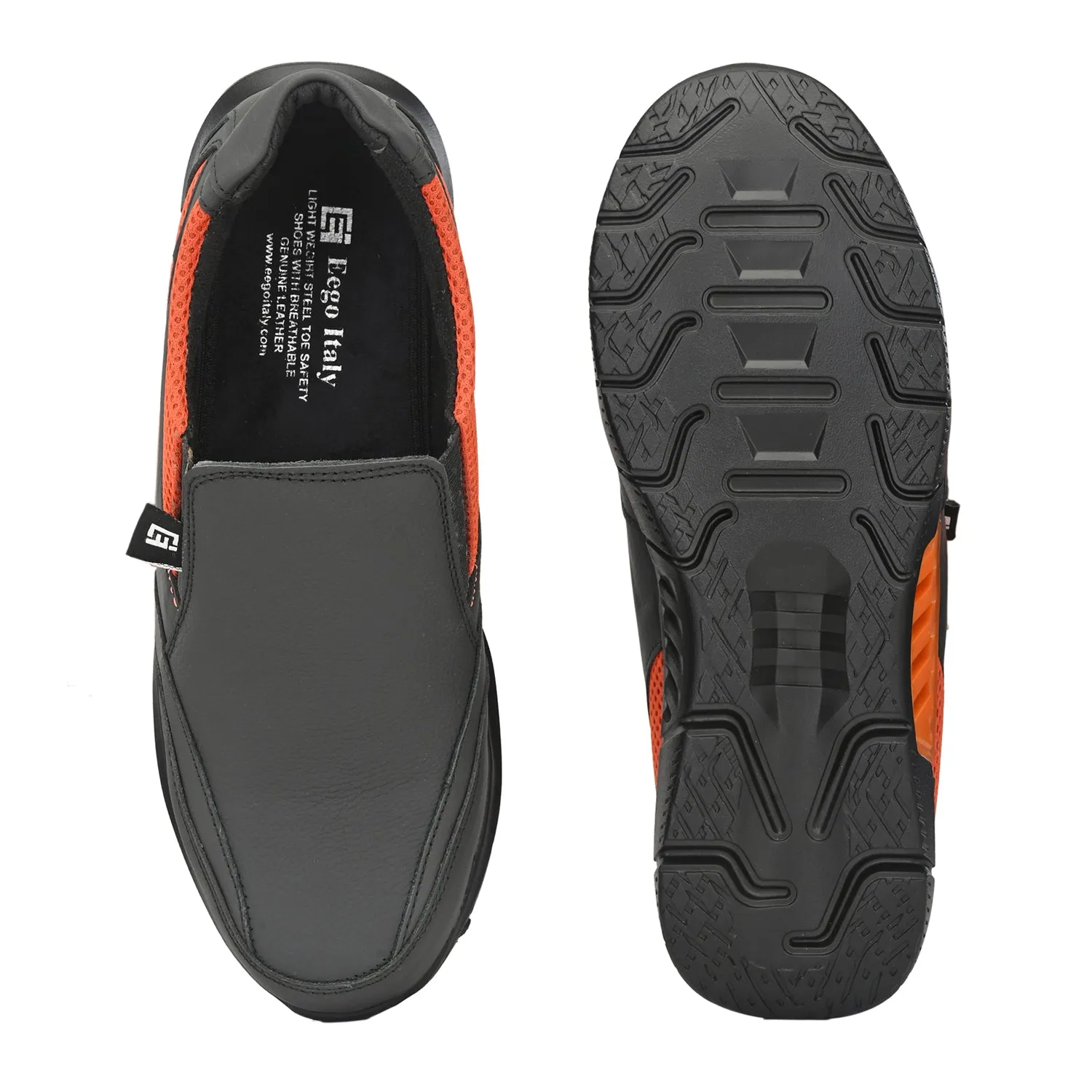 Saddle Steel Toe Genuine Leather Padded Safety Shoes