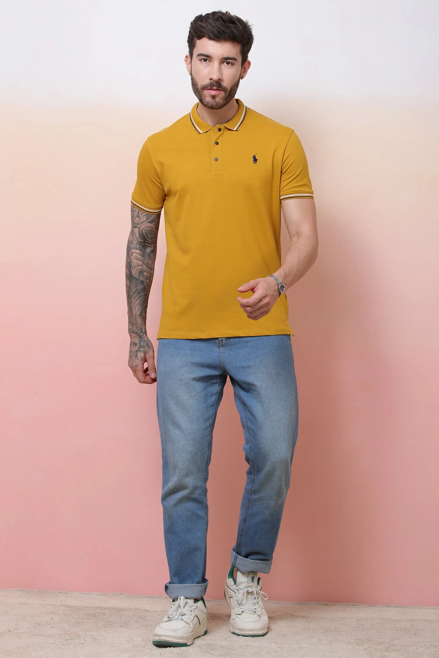 Sevnety7 Yellow Polo T-Shirt