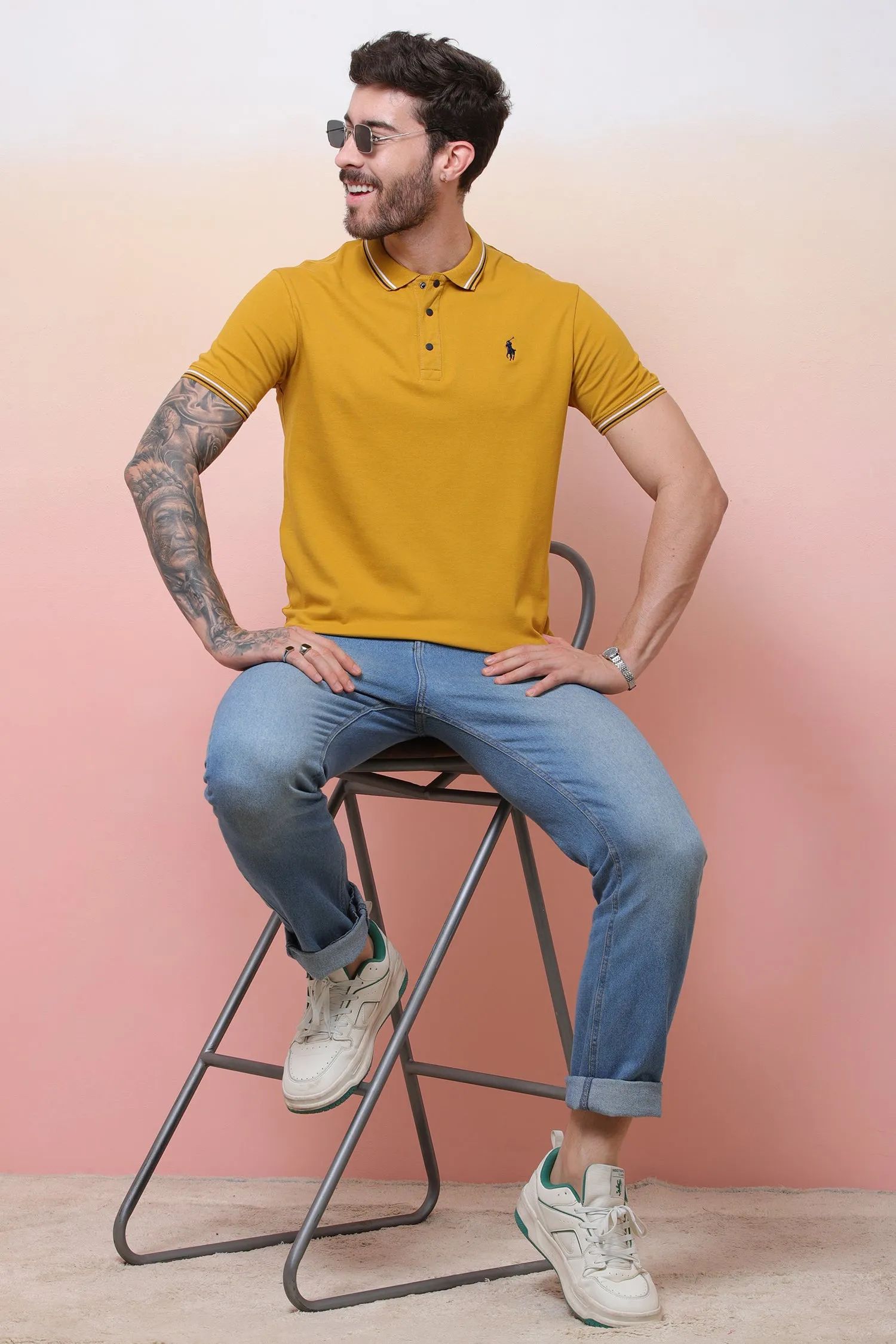 Sevnety7 Yellow Polo T-Shirt
