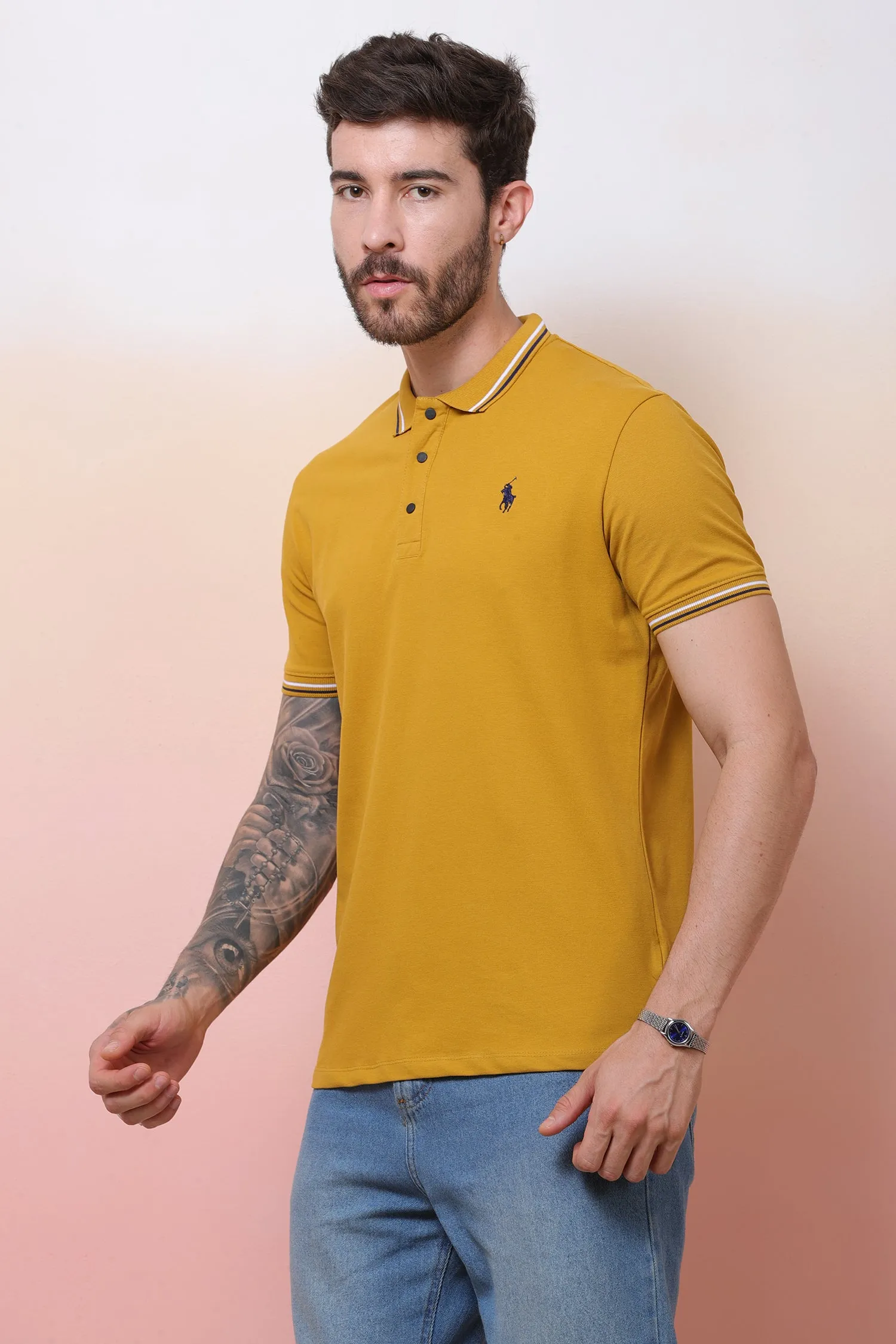 Sevnety7 Yellow Polo T-Shirt