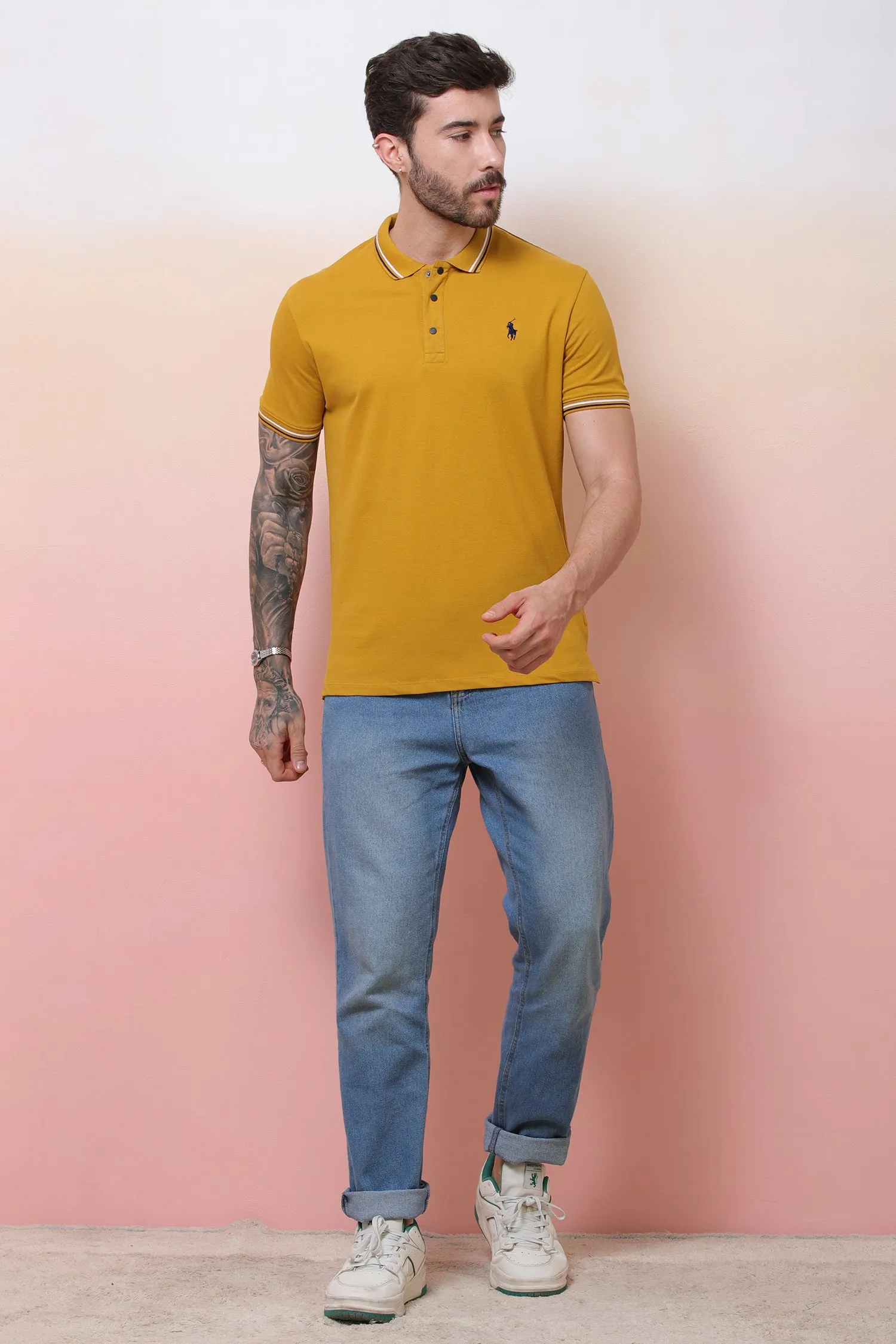 Sevnety7 Yellow Polo T-Shirt