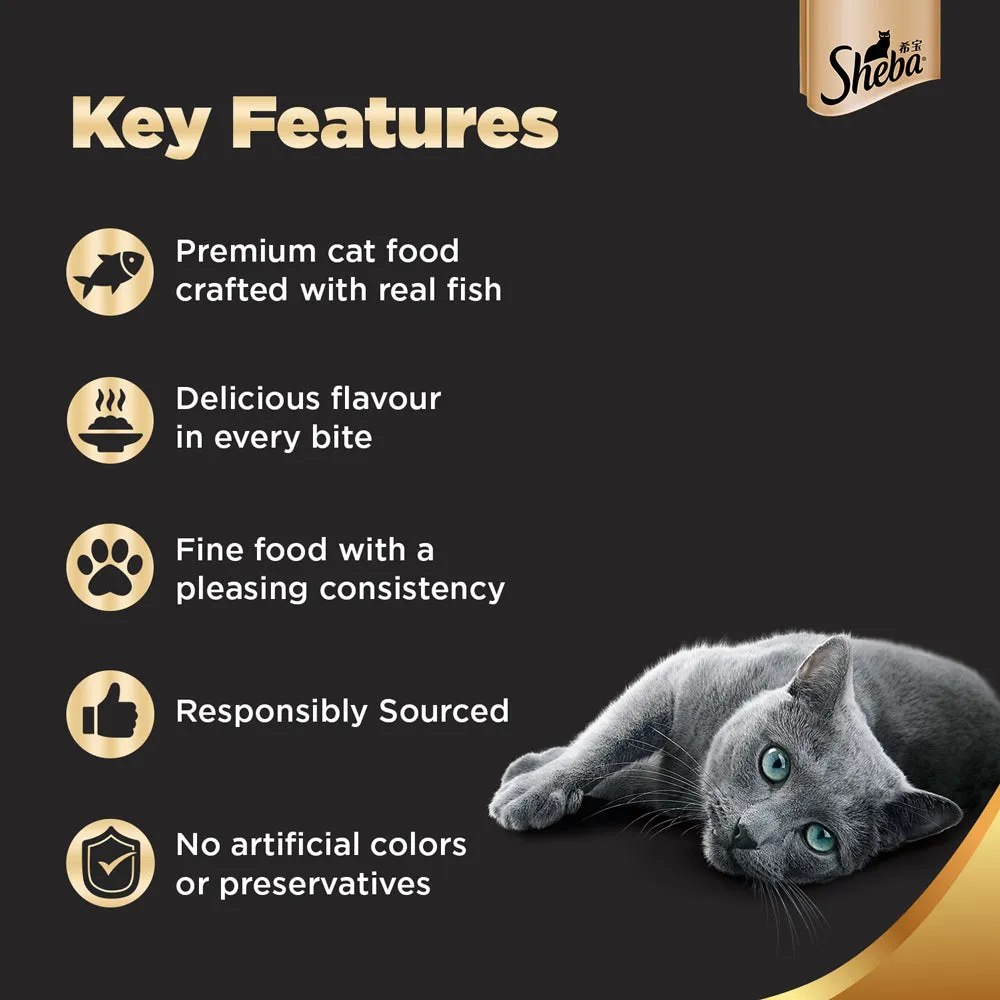 Sheba Fish with Dry Bonito Flake and Tuna Pumpkin & Carrot In Gravy Rich Premium Adult Fine Cat Wet Food Combo