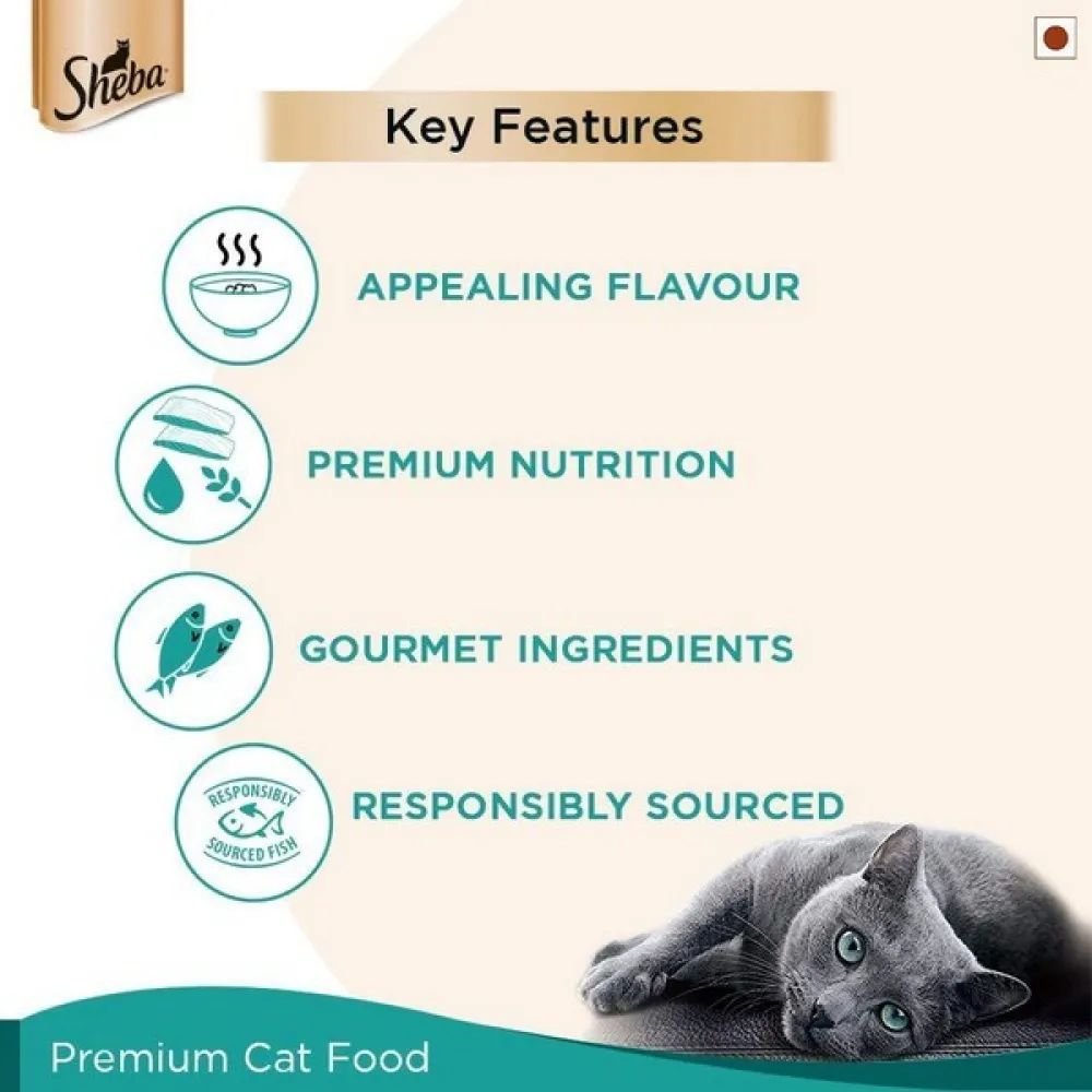 Sheba Fish with Dry Bonito Flake and Tuna Pumpkin & Carrot In Gravy Rich Premium Adult Fine Cat Wet Food Combo