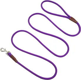 Small Dog Leash, 1/4" by 6/8/10 FT Lightweight Strong Nylon Rope Leash, Bright Classic Lead for Small Pets/Puppy/Cat (8ft, Purple)